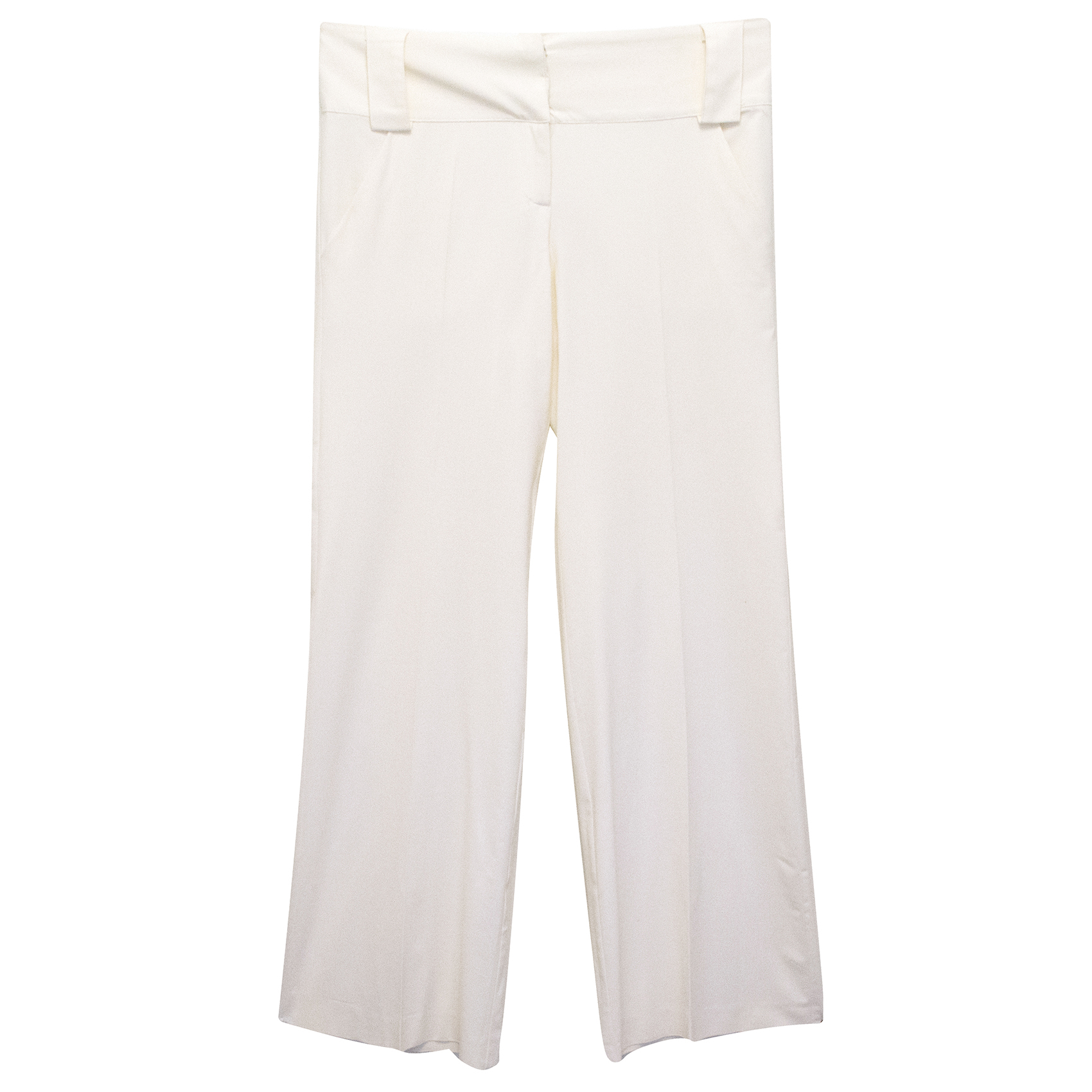 Preowned JC De Castelbajac Cream Trousers Size S White viscose