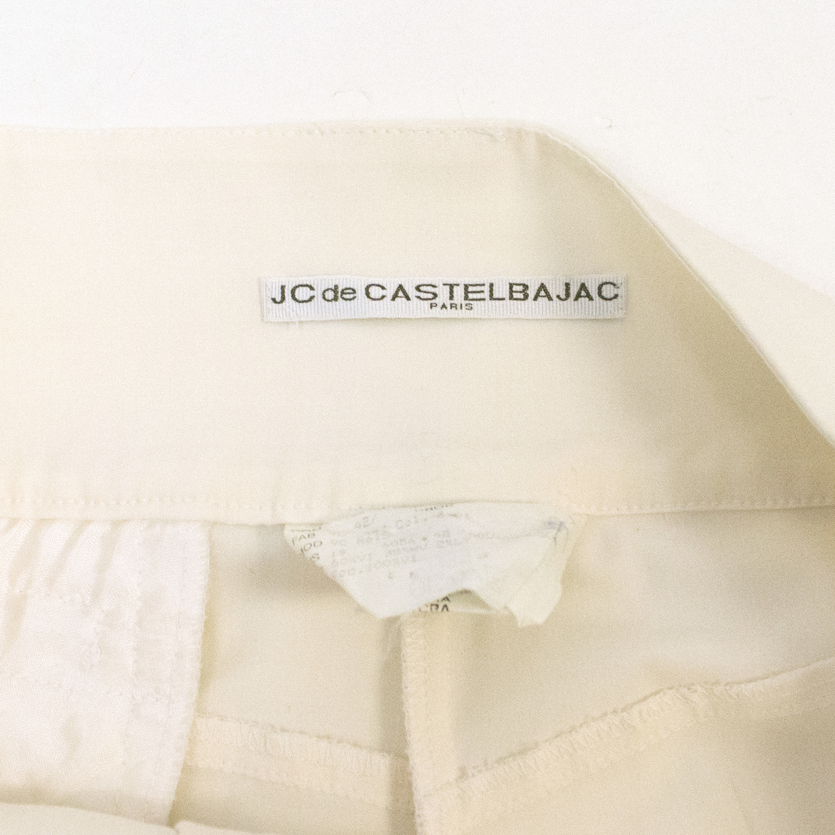 Preowned JC De Castelbajac Cream Trousers Size S White viscose