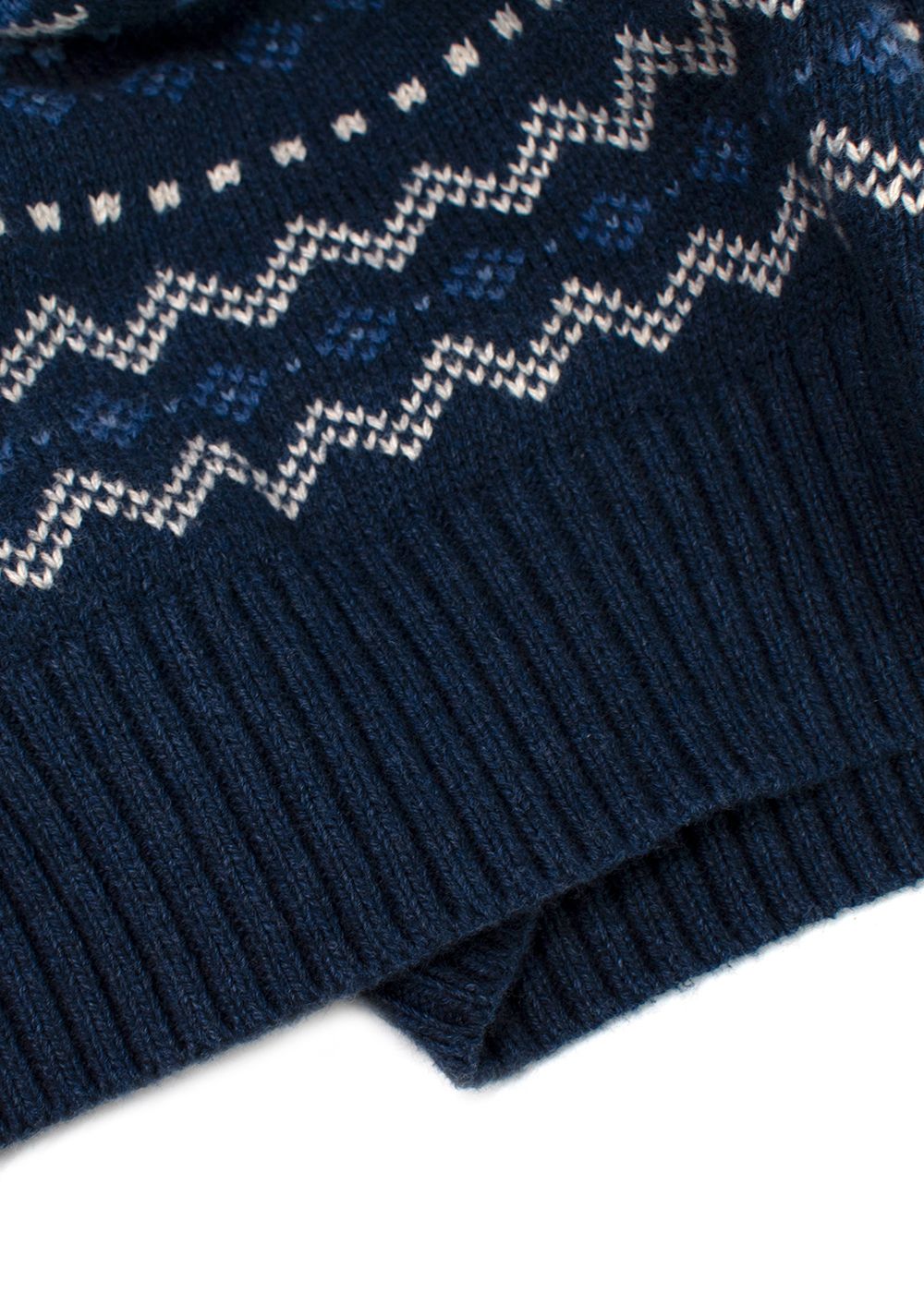 Boys Ralph Lauren Polo Kid's Blue Snowflake Wool Shawl Jumper Size 10 Years + cotton