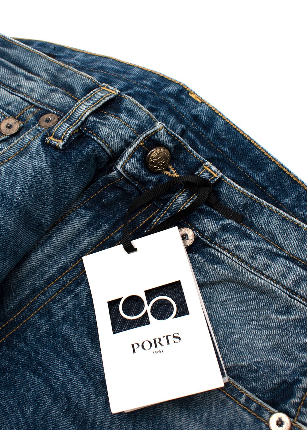 Ports 1961 Indigo Wash Double Pocket Boyfriend Jeans Size 26/66 Blue denim