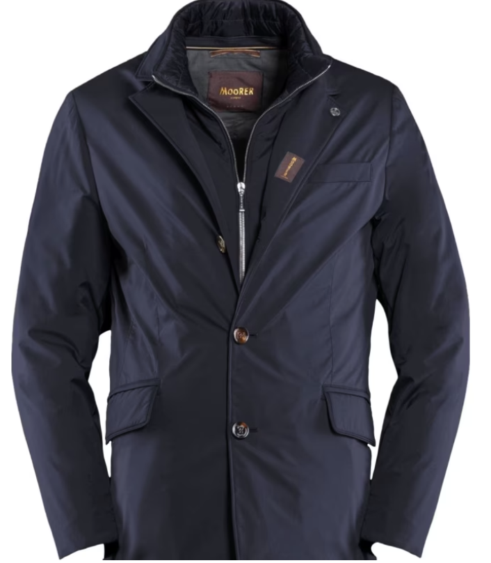 Men's MooRER Navy Borromeo Jacket Size S polyamide/polyurethane