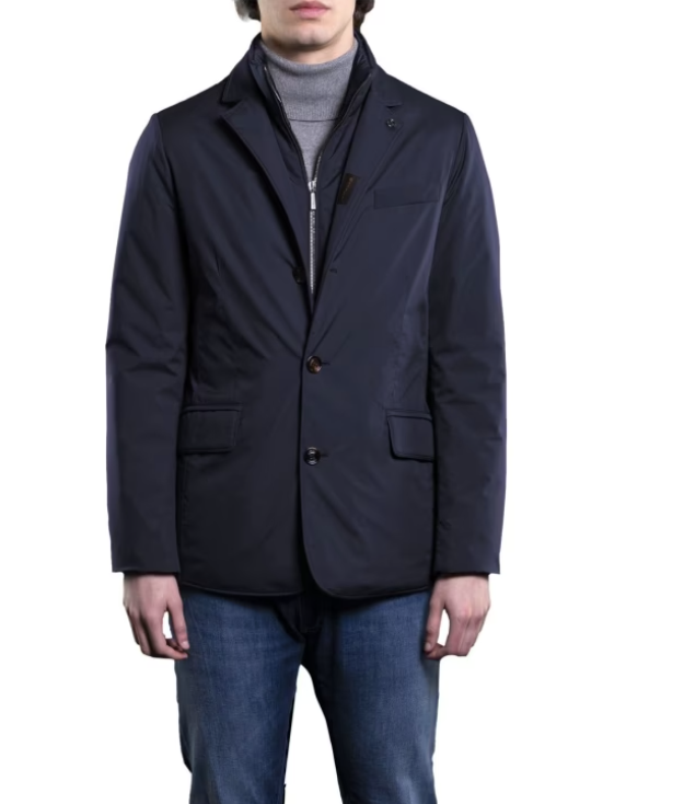 Men's MooRER Navy Borromeo Jacket Size S polyamide/polyurethane