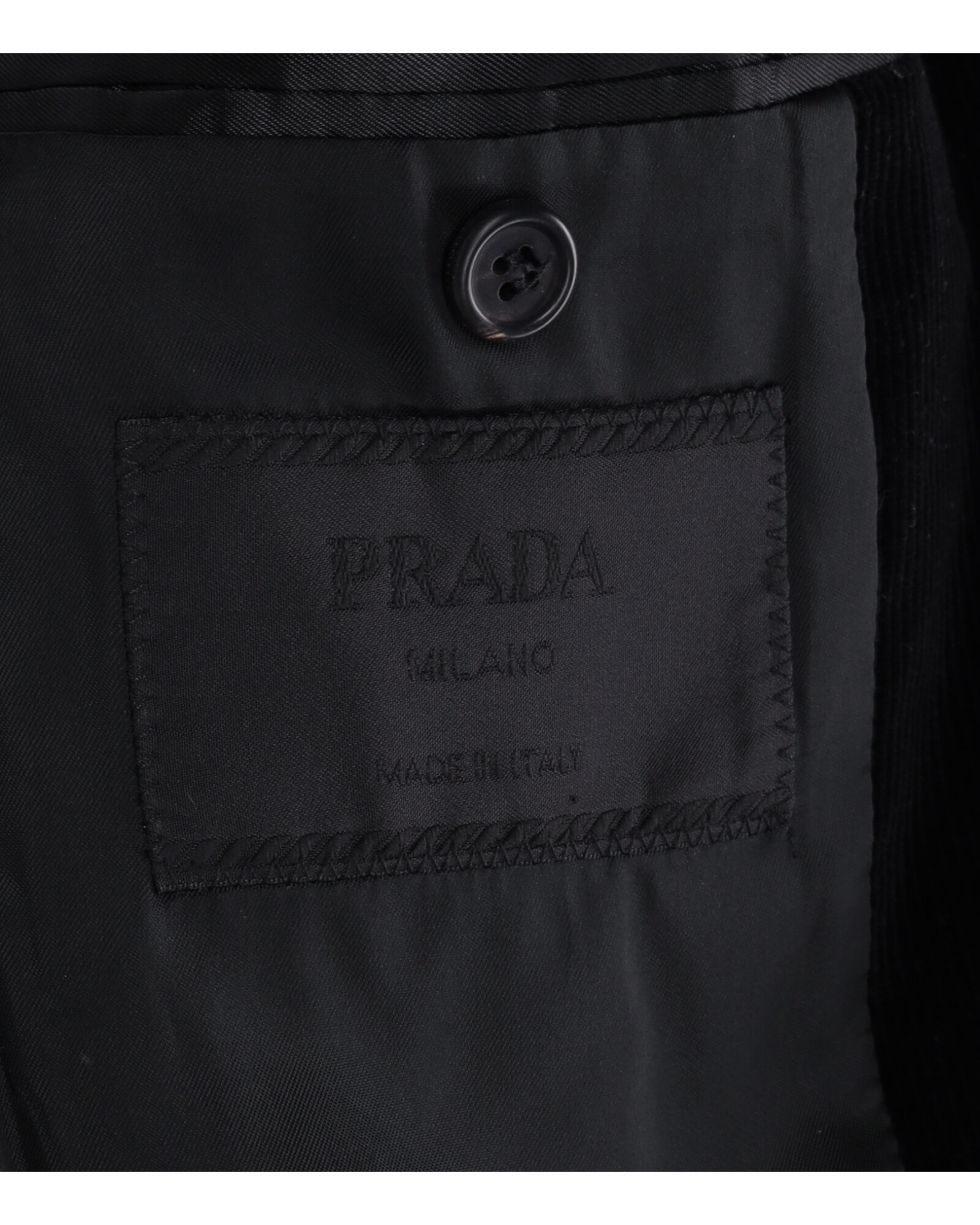 Prada Black Velvet Single-Breasted Blazer Size XL