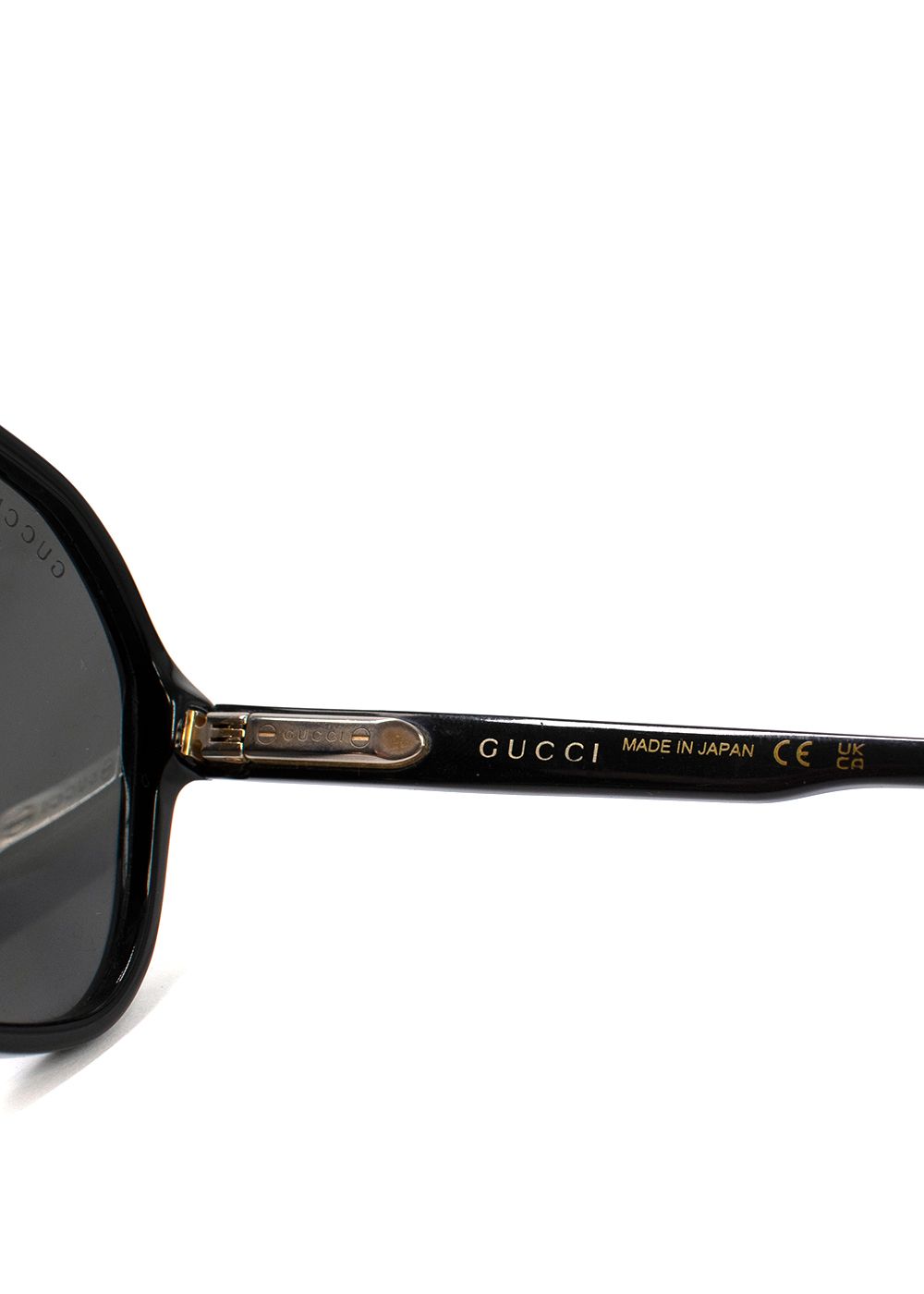 Preowned Gucci Black Aviator Sunglasses plastic