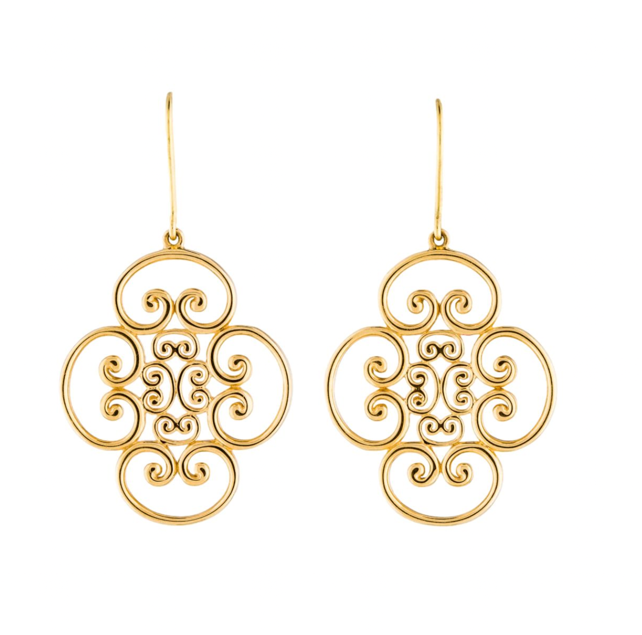 Tiffany  Co 18K Yellow Gold Venezia Goldoni Quadruplo Drop Earrings