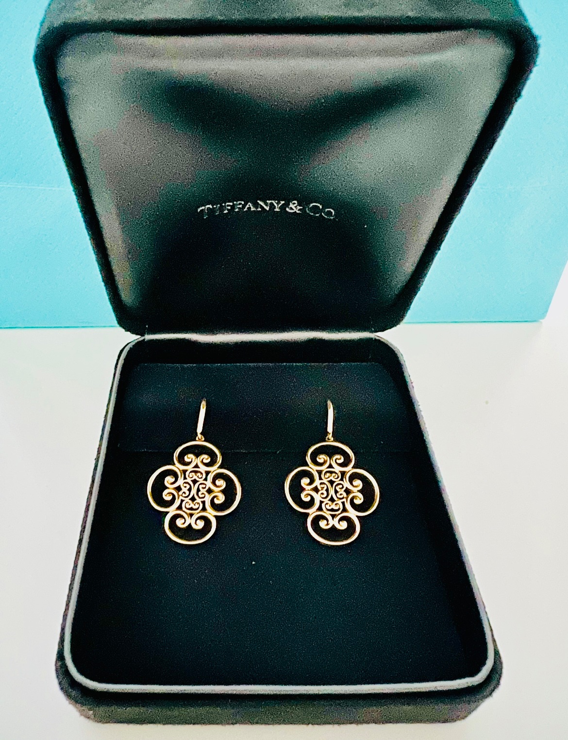 Tiffany  Co 18K Yellow Gold Venezia Goldoni Quadruplo Drop Earrings