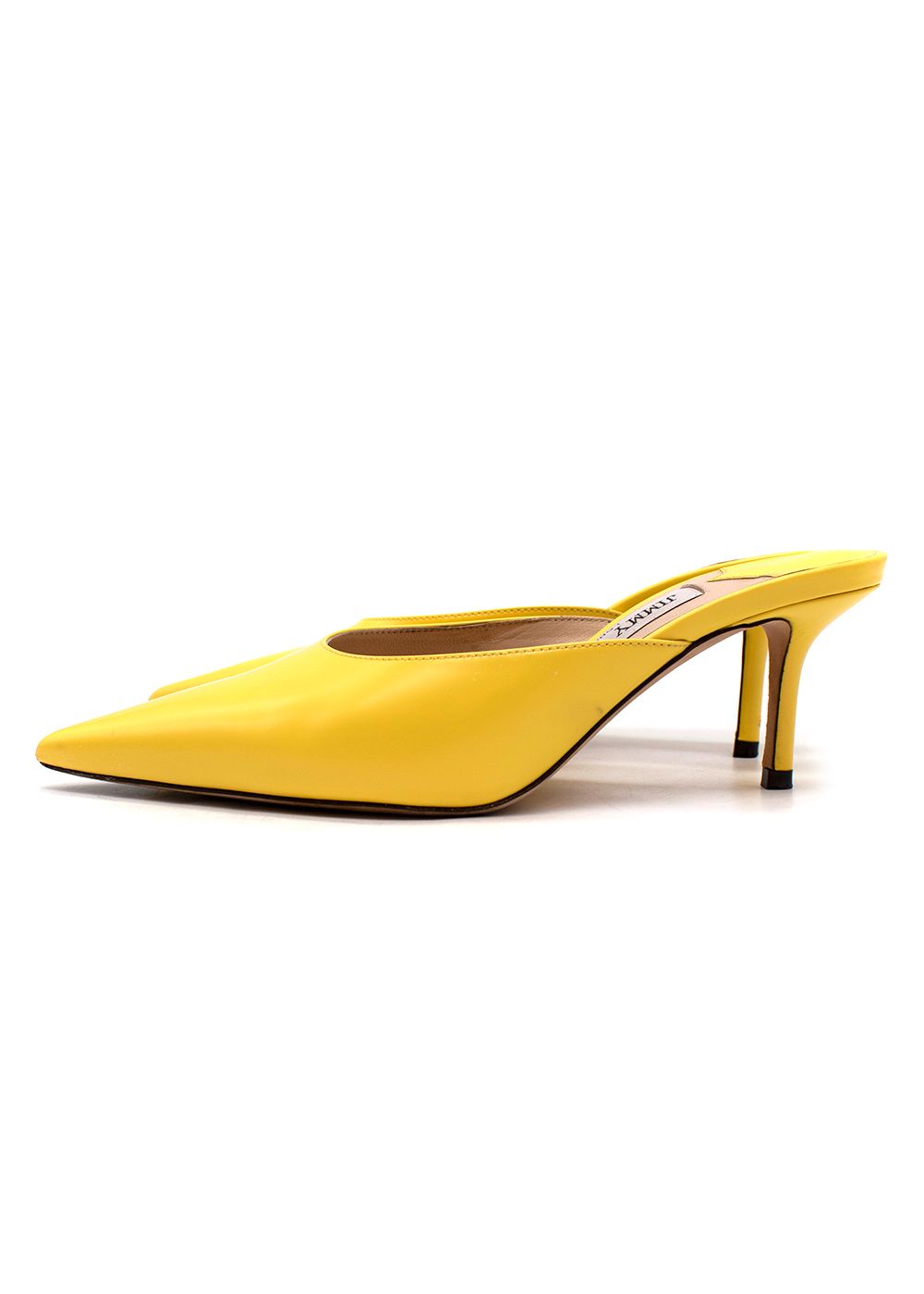 Preowned Jimmy Choo Rav 65 Yellow Leather Mules Size 35