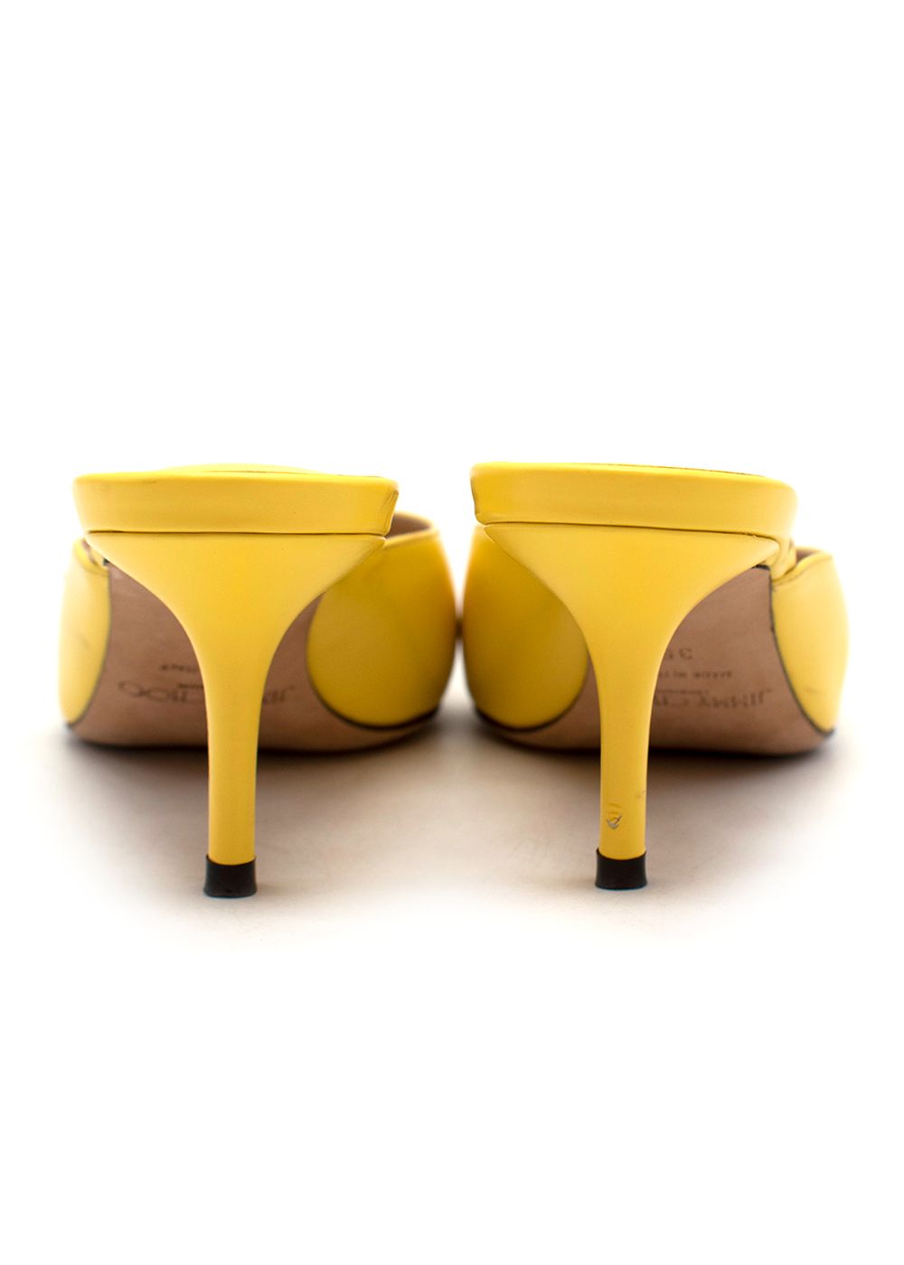 Preowned Jimmy Choo Rav 65 Yellow Leather Mules Size 35