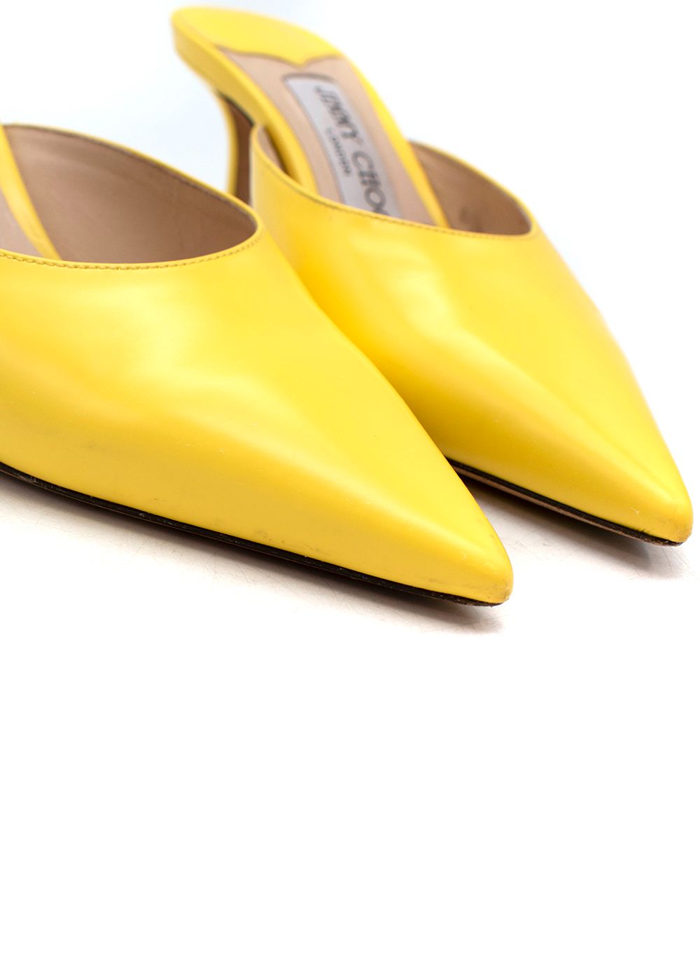 Preowned Jimmy Choo Rav 65 Yellow Leather Mules Size 35