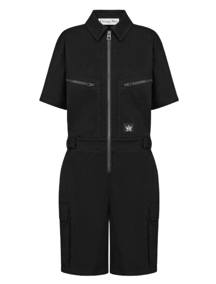 Dior Black Vibe Utility Playsuit Size XS cotton