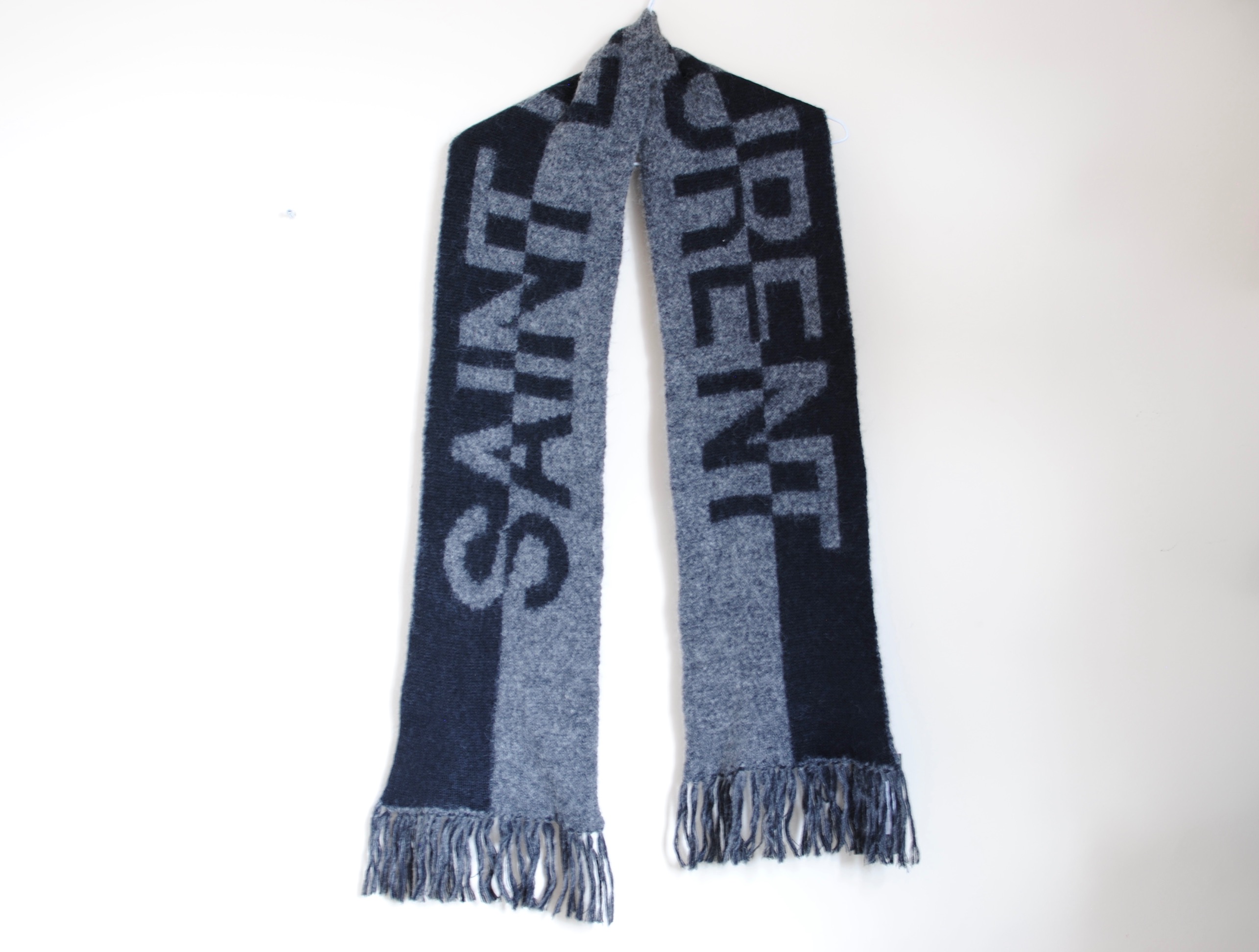 Saint Laurent Black and Grey Wool Blend Scarf wool/alpaca/mohair