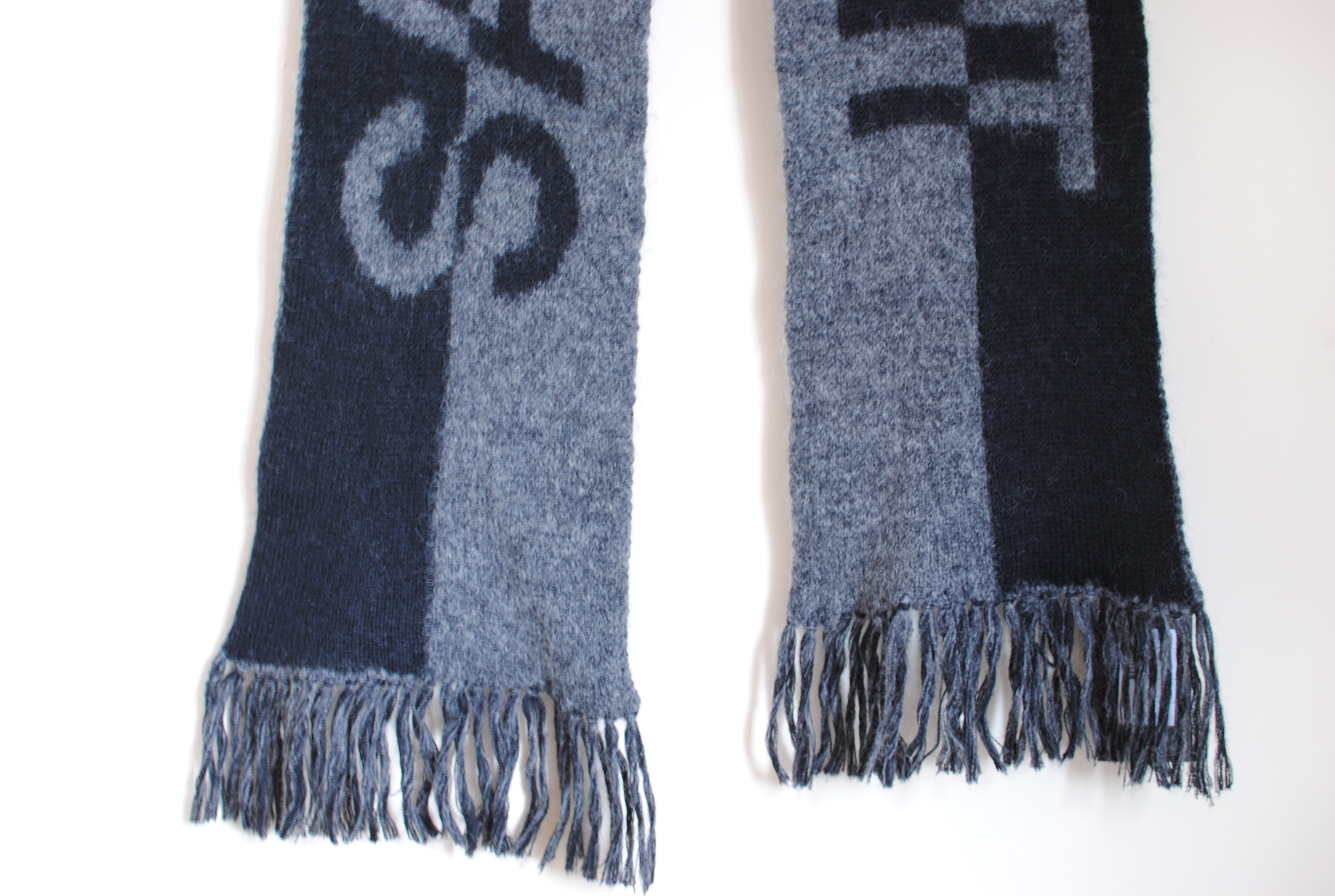 Saint Laurent Black and Grey Wool Blend Scarf wool/alpaca/mohair