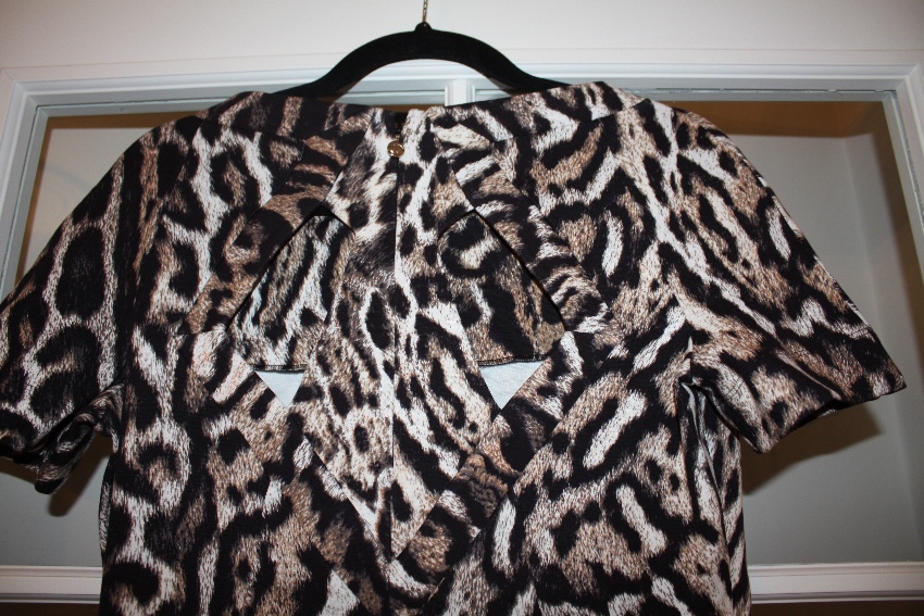 Just Cavalli leopard-print stretch top Size M Tan/Brown viscose