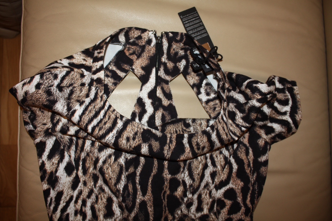 Just Cavalli leopard-print stretch top Size M Tan/Brown viscose