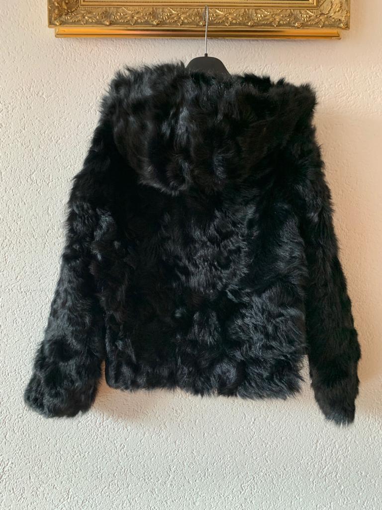 Trussardi Reversible Goat Fur Jacket Size XS Black