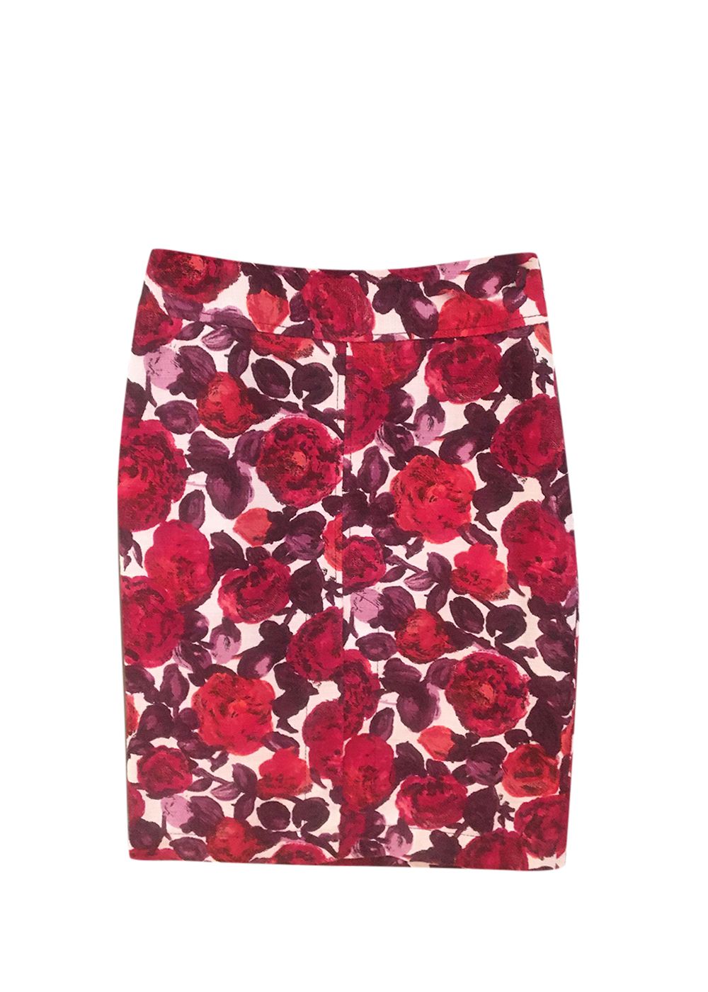 Preowned Dolce  Gabbana Pink Floral Midi Skirt Size S pink, fuschia, white cotton