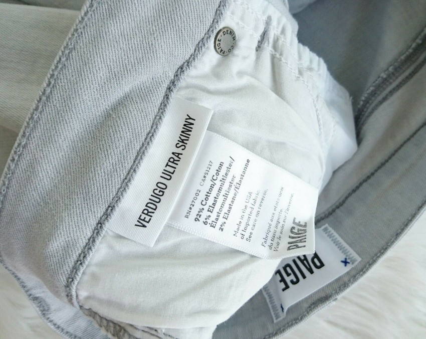 Paige Light grey silver solstice Verdugo ultra skinny jeans Size S cotton