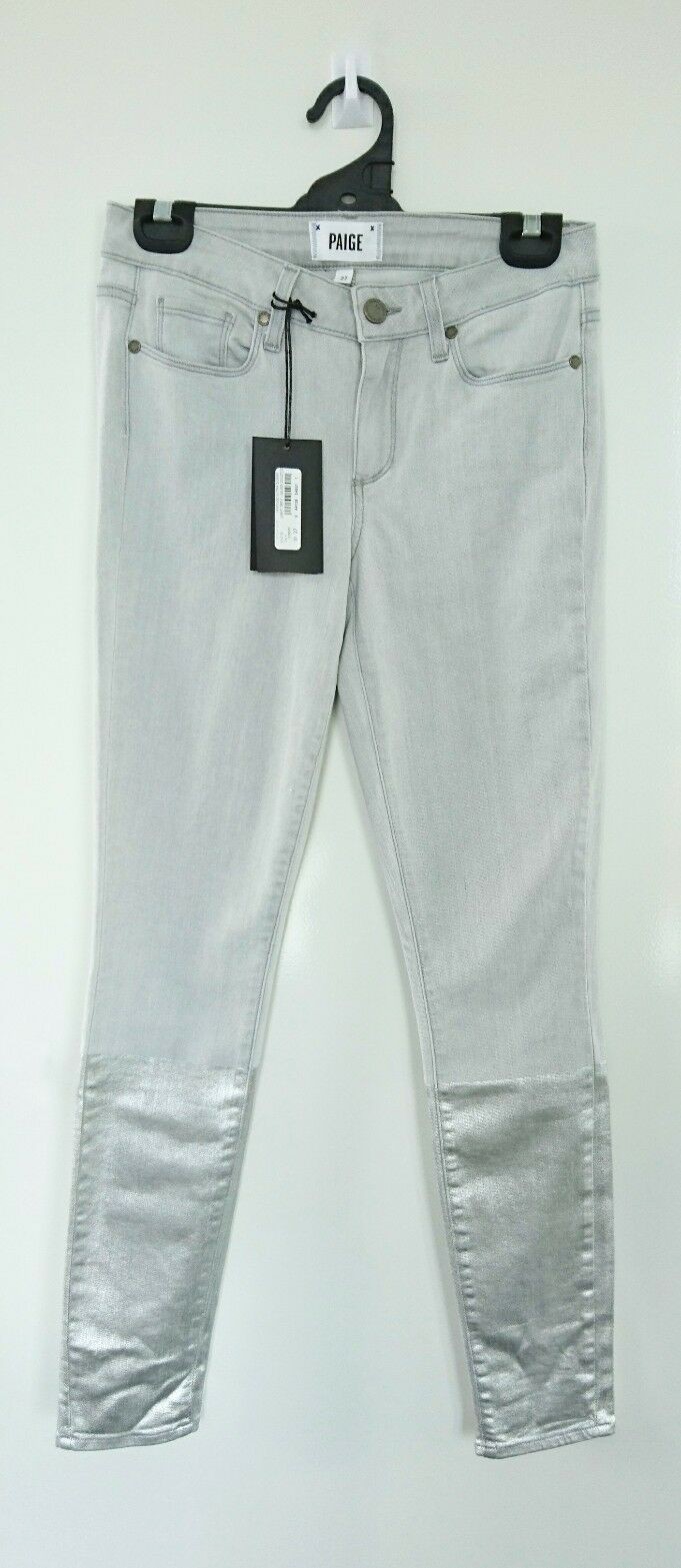 Paige Light grey silver solstice Verdugo ultra skinny jeans Size S cotton