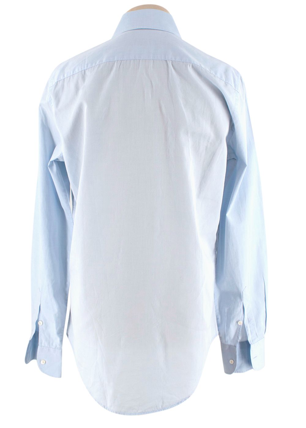 Men's Preowned Patrick Hellmann Pale Blue Cotton Shirt Size L