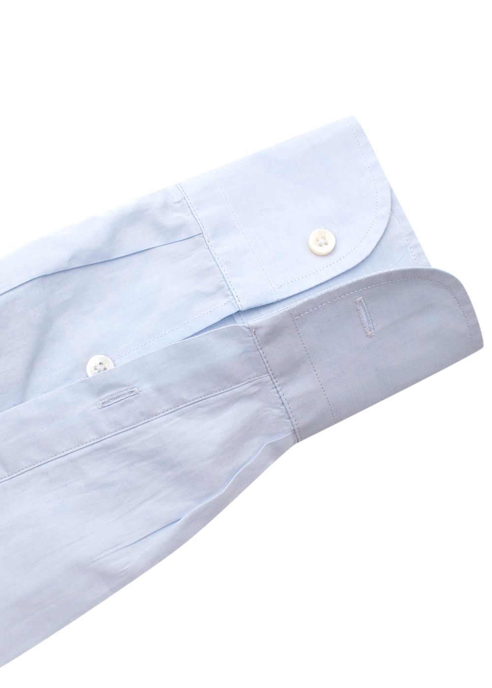 Men's Preowned Patrick Hellmann Pale Blue Cotton Shirt Size L