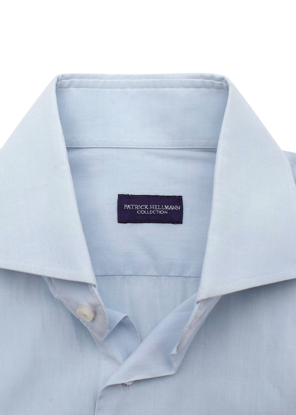 Men's Preowned Patrick Hellmann Pale Blue Cotton Shirt Size L