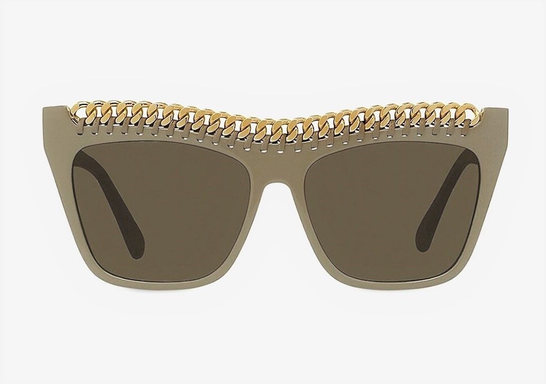 Stella McCartney Falabella Chain Detail Taupe Sunglasses