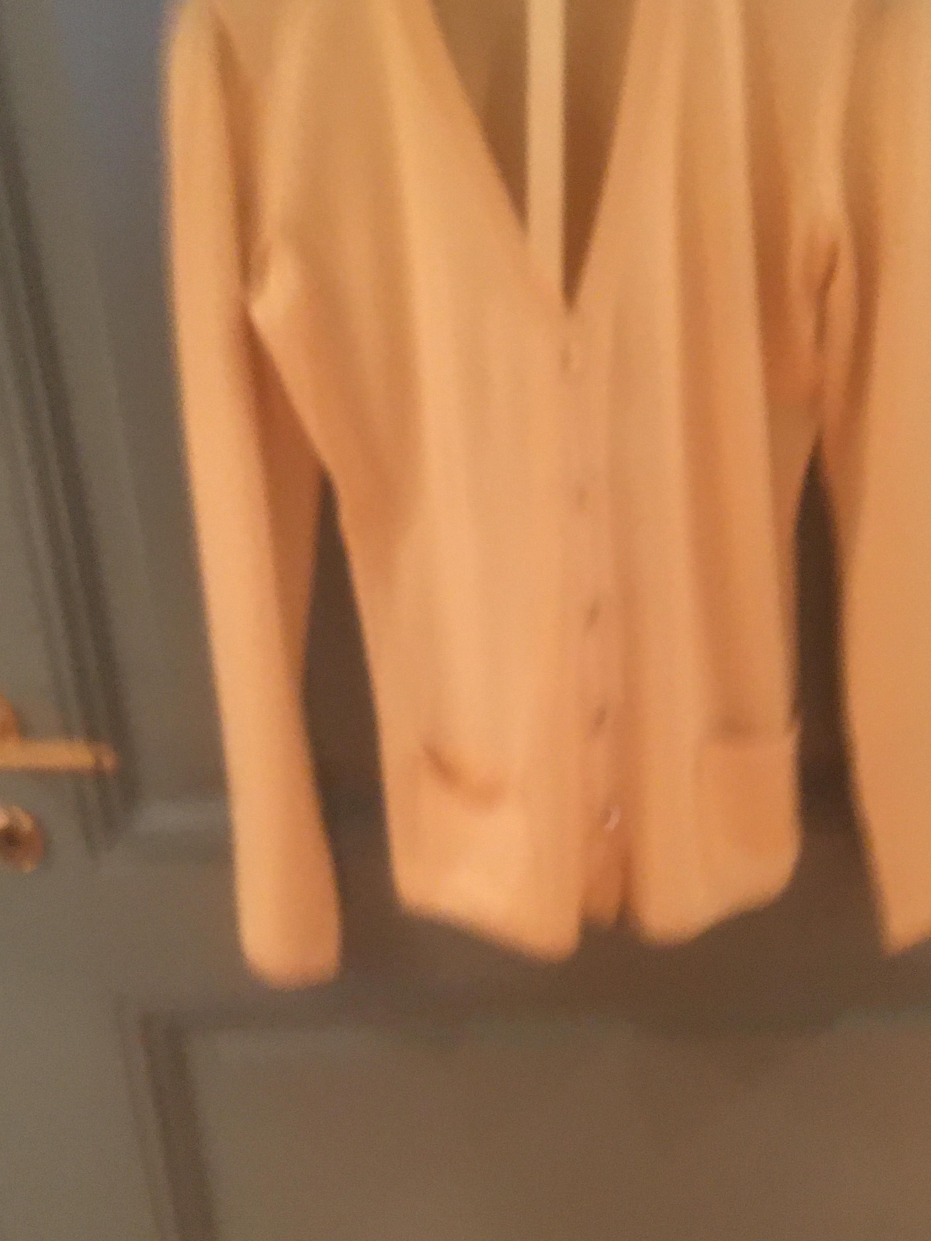 Preowned Christian Dior Yellow Silk  Wool Belted Cardigan Size XS