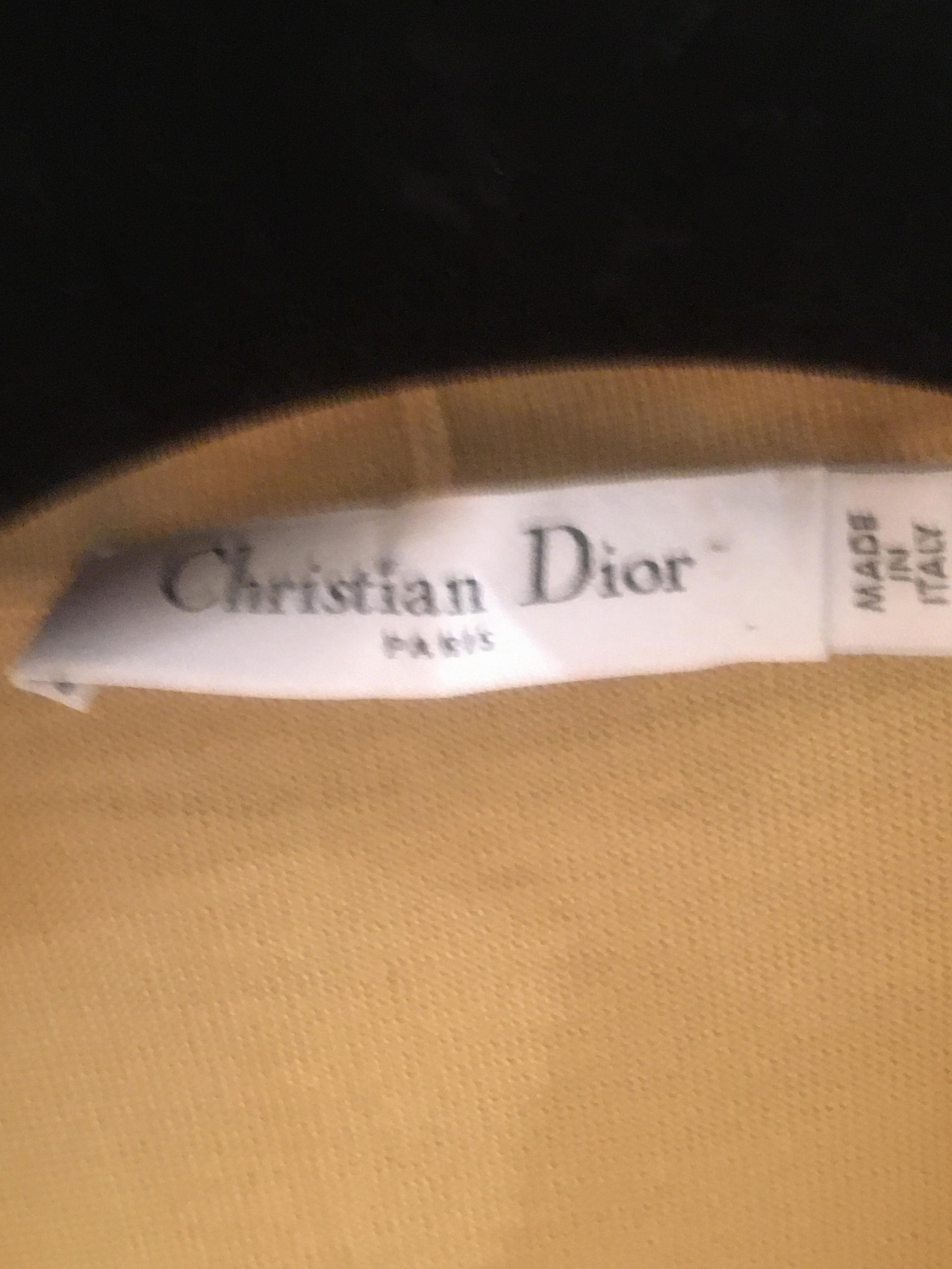 Preowned Christian Dior Yellow Silk  Wool Belted Cardigan Size XS