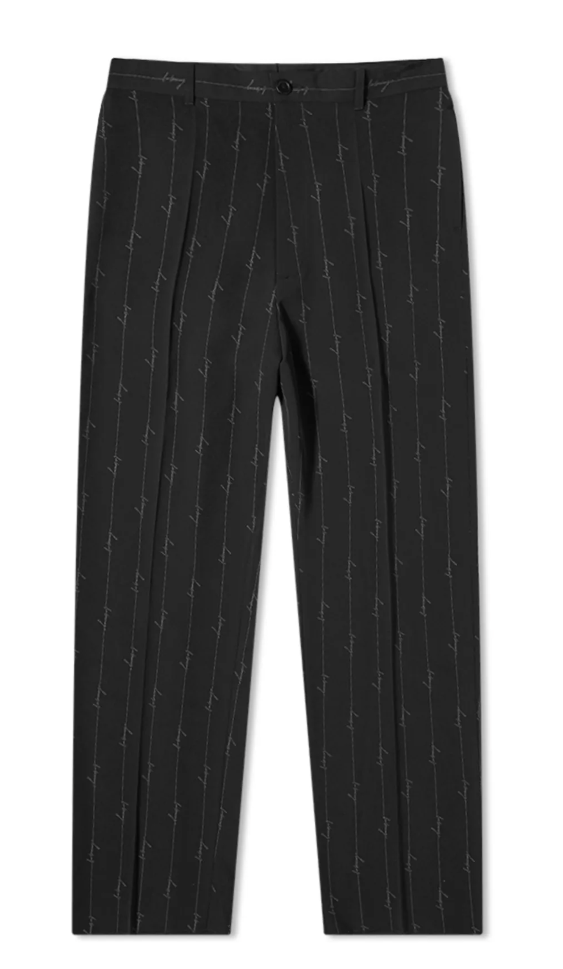 Men's Balenciaga Signature Logo Boxy Suit Trouser Size M black polyester/cupro