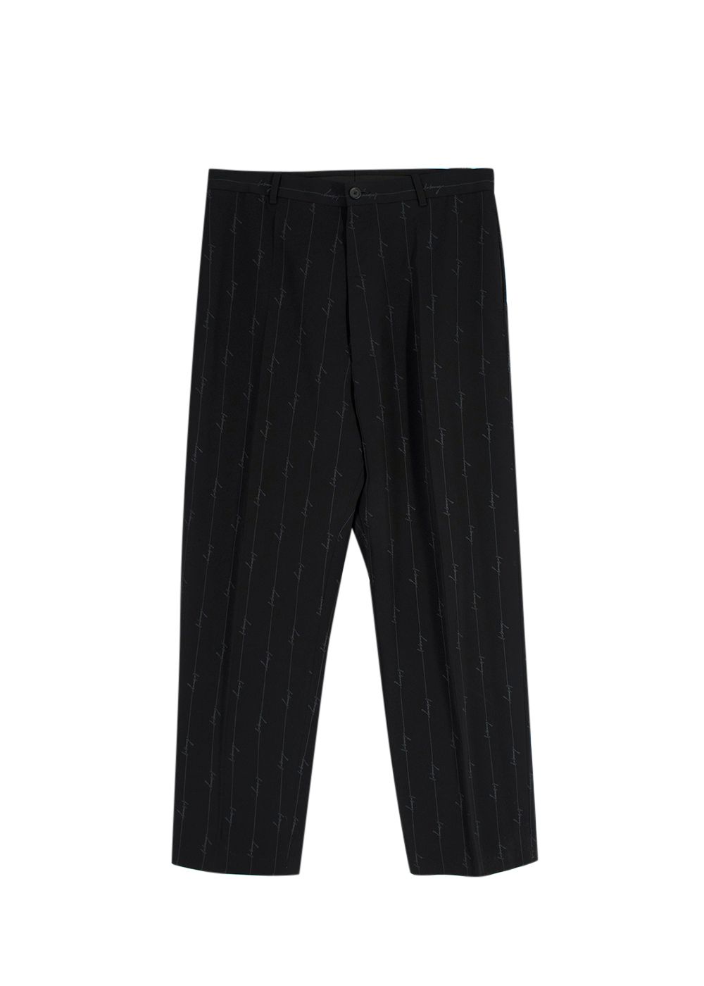 Men's Balenciaga Signature Logo Boxy Suit Trouser Size M black polyester/cupro