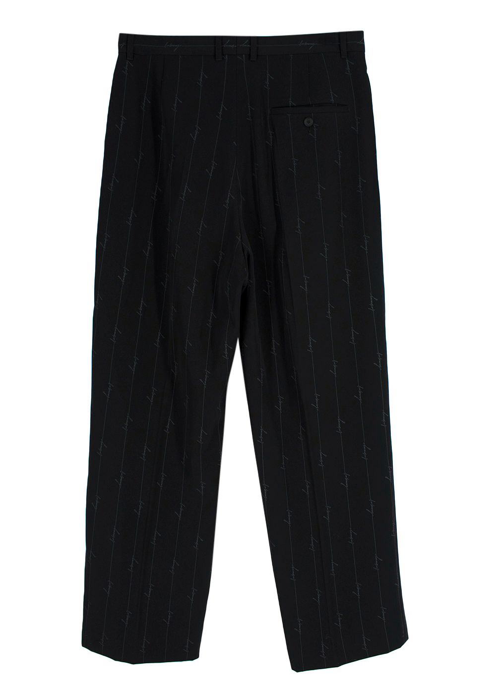 Men's Balenciaga Signature Logo Boxy Suit Trouser Size M black polyester/cupro