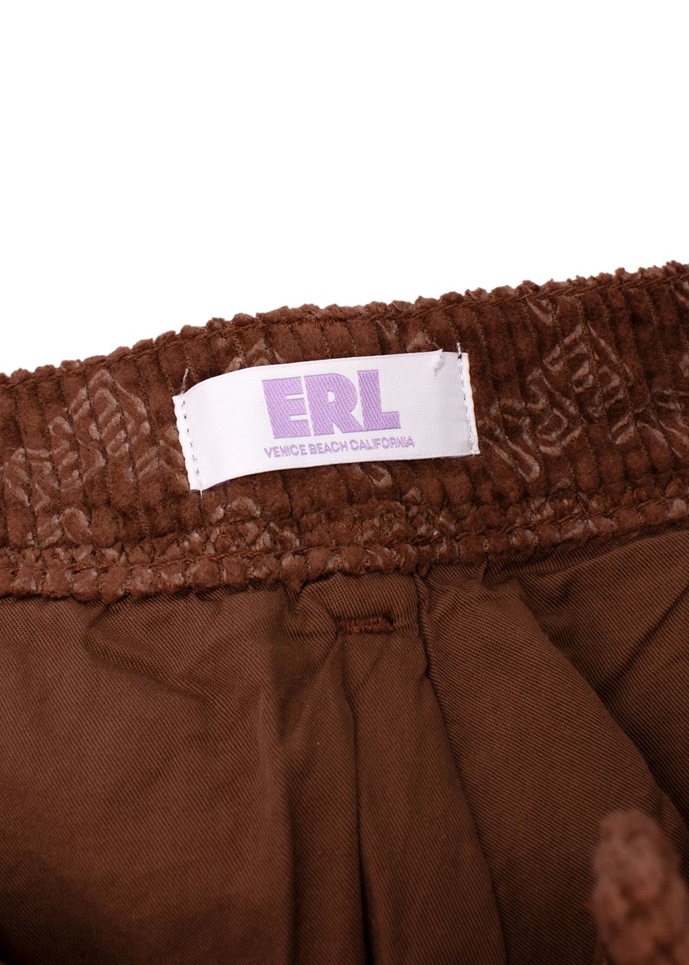 Men's Preowned ERL Brown Logo Print Corduroy Jeans Size L cotton