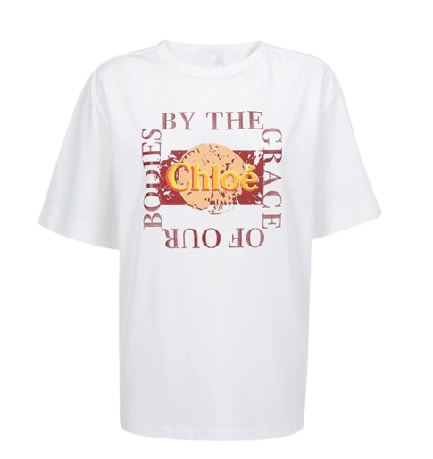 Preowned Chloe By The Grace Of Our Bodies T-shirt Size XS White cotton