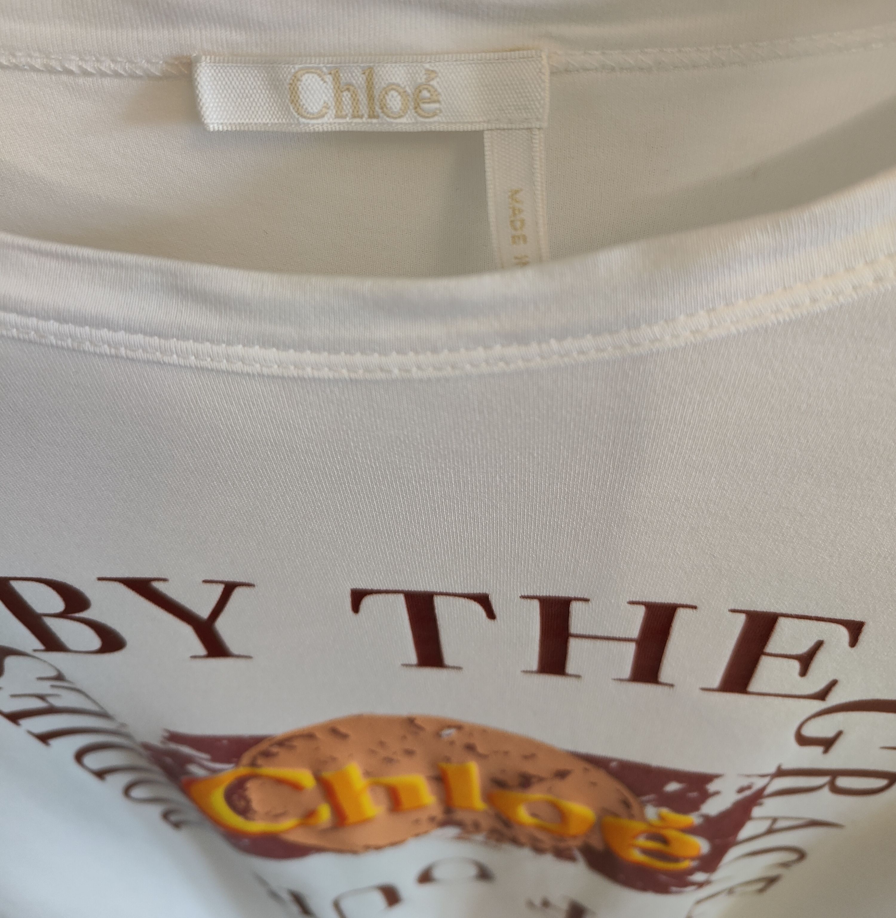 Preowned Chloe By The Grace Of Our Bodies T-shirt Size XS White cotton