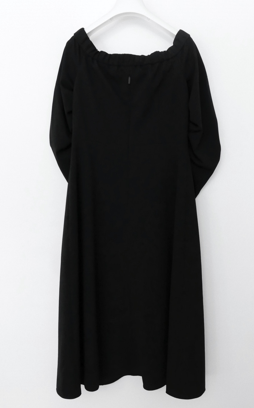 Preowned Tibi Black Off-Shoulder Crepe Dress Size S polyamide/elastane