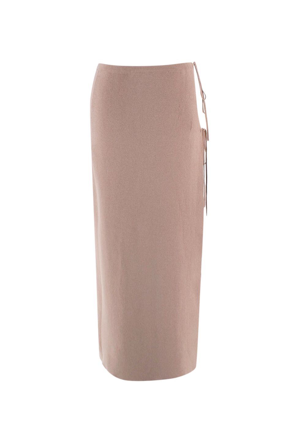 Magda Butrym Beige Ribbed Midi Wrap Skirt Size XS cotton/silk/elastane