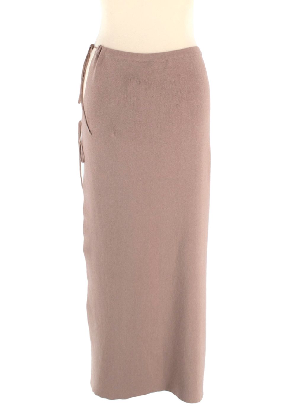 Magda Butrym Beige Ribbed Midi Wrap Skirt Size XS cotton/silk/elastane