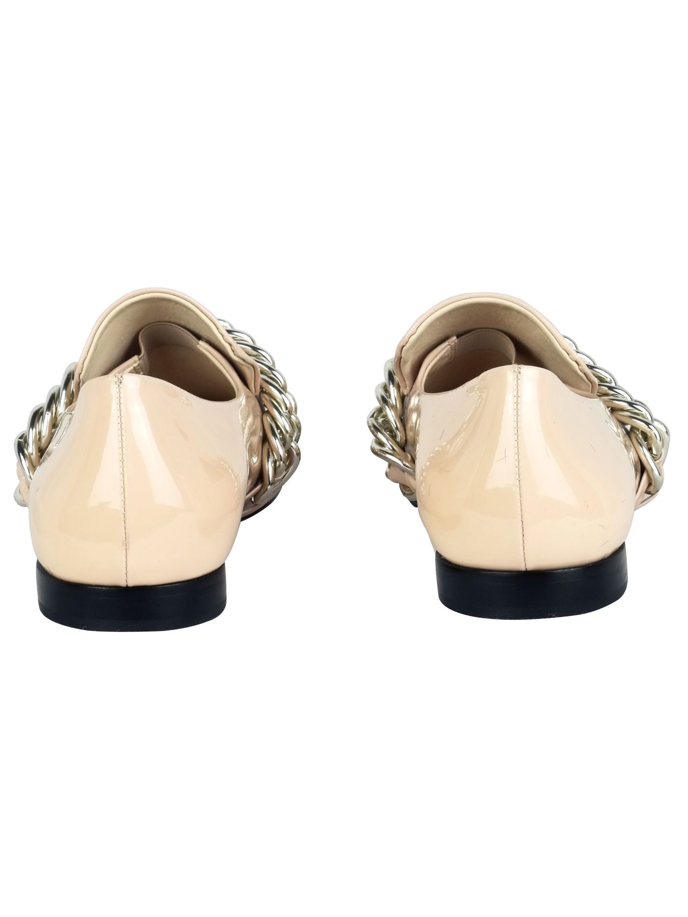 Christopher Kane Patent DNA Chain Loafers Size 37 Beige/Cream leather