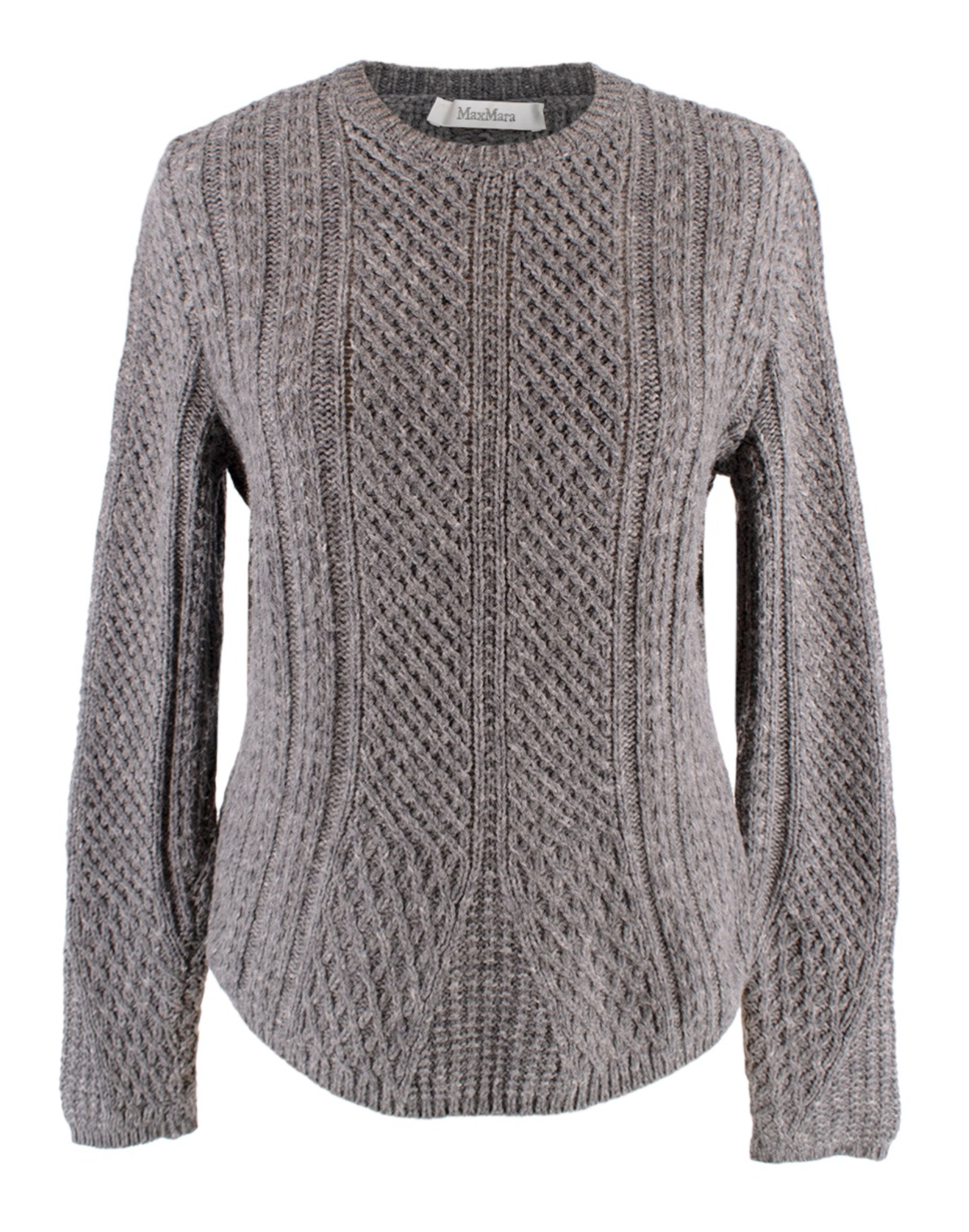 Preowned Max Mara Grey Wool Blend Jumper Size M