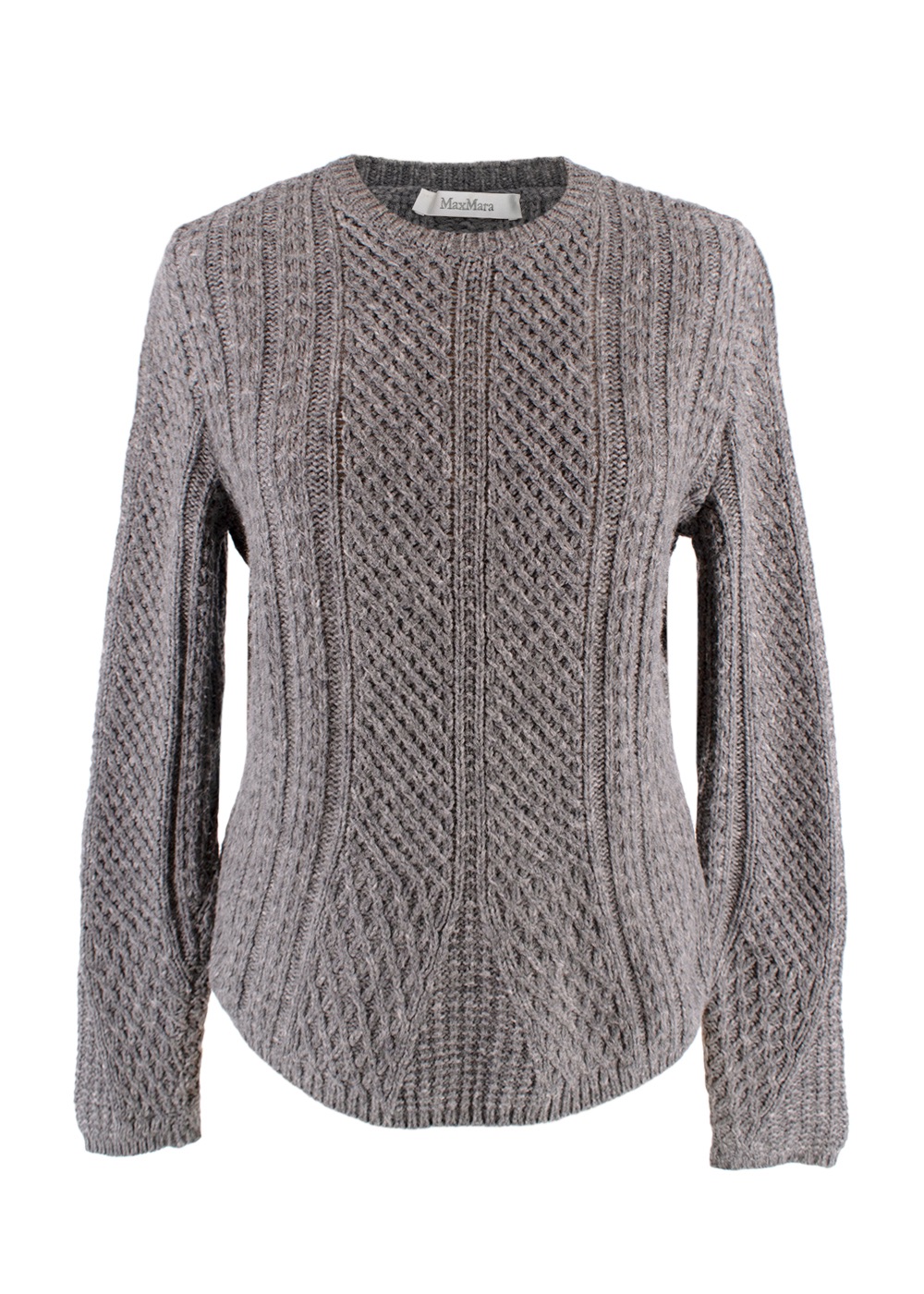 Preowned Max Mara Grey Wool Blend Jumper Size M