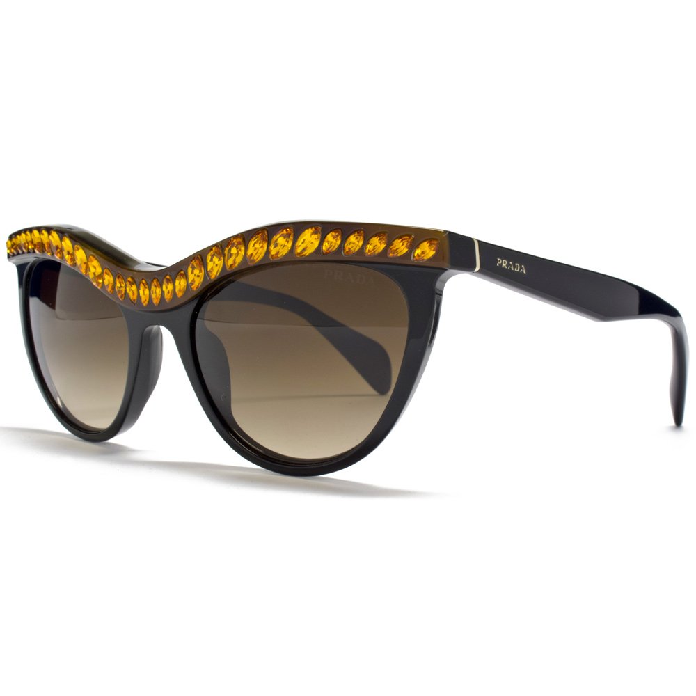 Prada cateye embellished sunglasses Black plastic