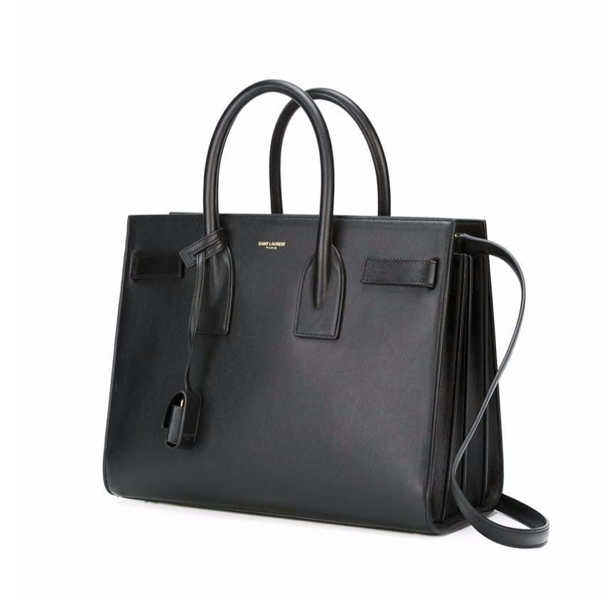 Preowned Saint Laurent Small Black Sac Du Jour Tote leather