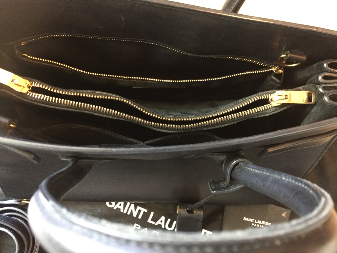 Preowned Saint Laurent Small Black Sac Du Jour Tote leather