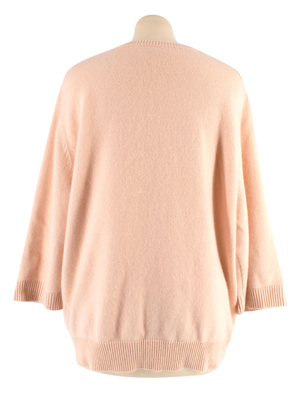 Chloe Cropped Sleeve Cashmere Jumper Size M Pinky Beige