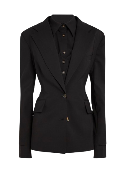 Awake AWAKE Mode Cut-Out Tailored Blazer With Shirt and Vest Insert Size XS Black wool