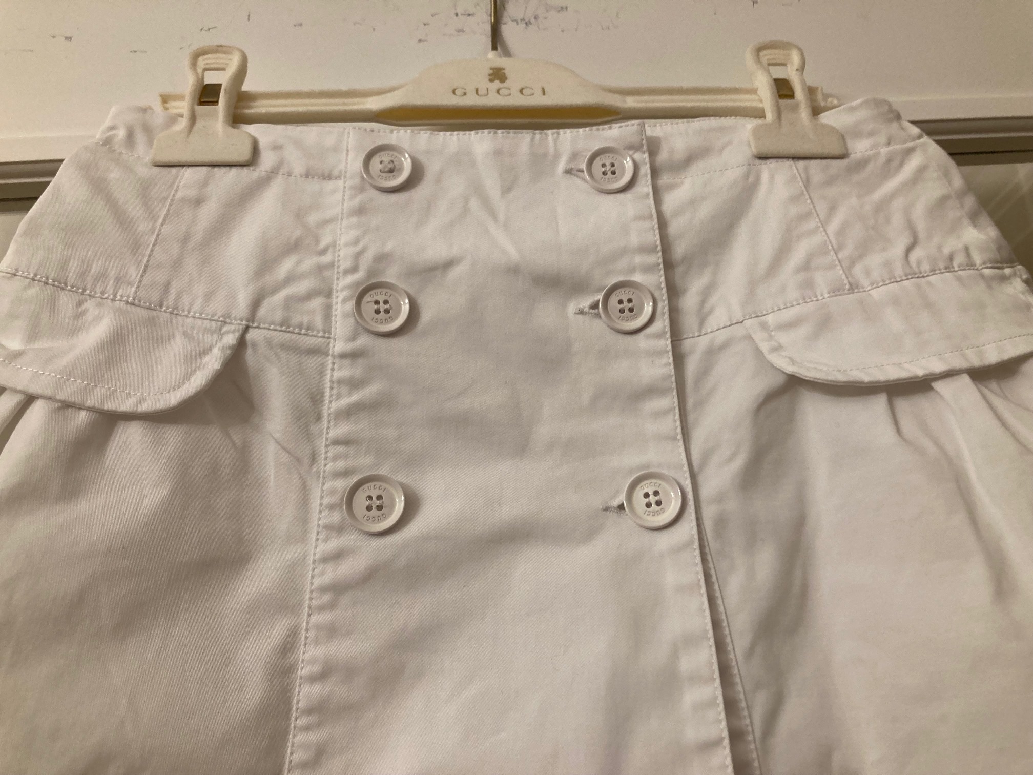 Boys Preowned Gucci Kids 10A White Cotton Skirt Size 10 Years +