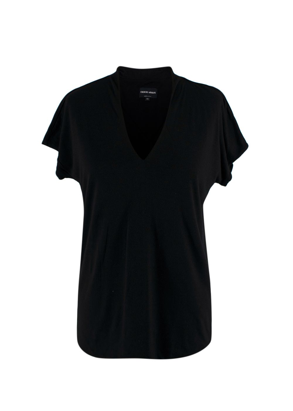 Giorgio Armani Black V-Neck Top Size M viscose