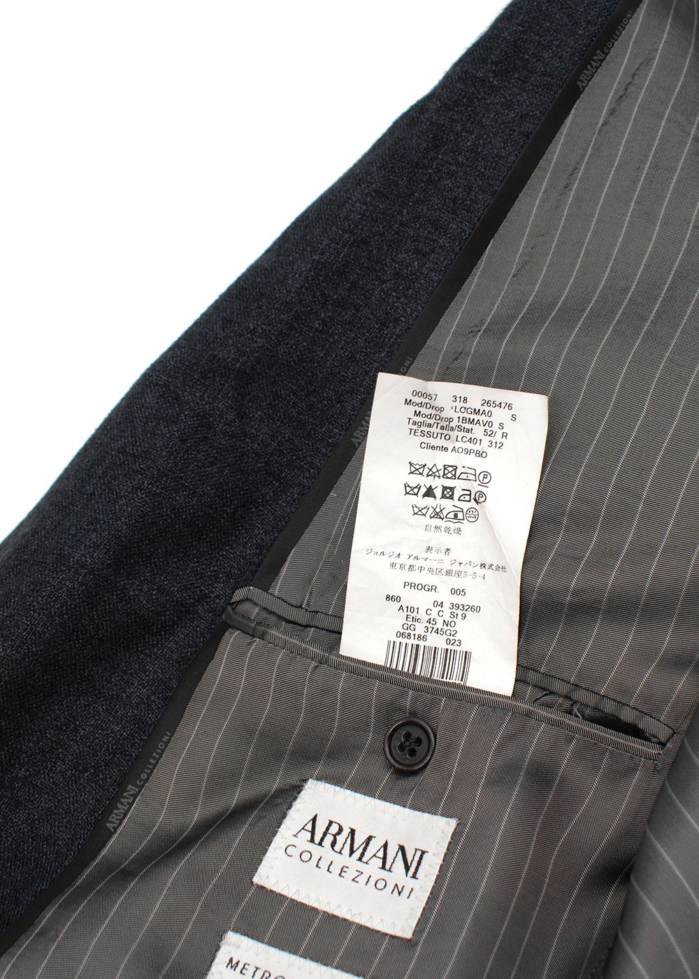 Men's Armani Collezioni Charcoal Single Breasted Blazer viscose