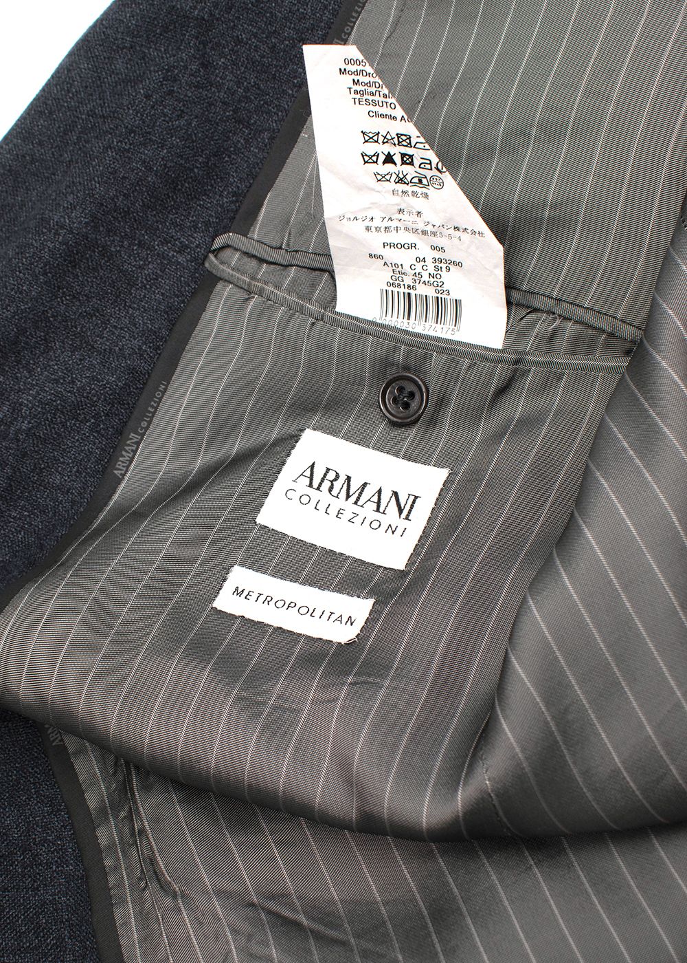 Men's Armani Collezioni Charcoal Single Breasted Blazer viscose