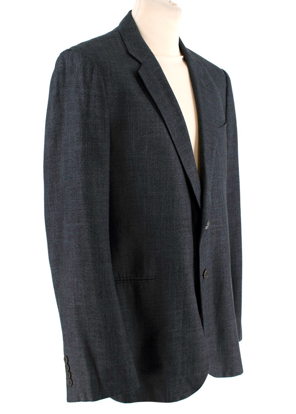 Men's Armani Collezioni Charcoal Single Breasted Blazer viscose